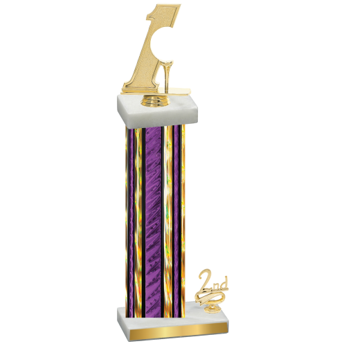 Accented Single Purple Glacier Second Place Golf Trophy