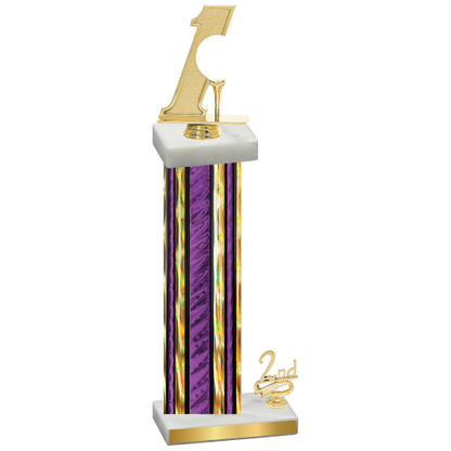 Accented Single Purple Glacier Second Place Golf Trophy
