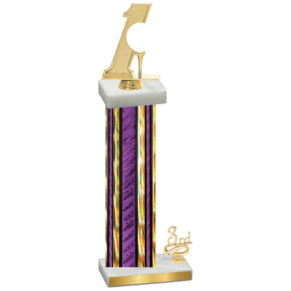 Accented Single Purple Glacier Third Place Golf Trophy