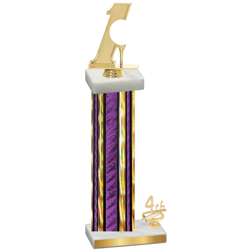 Accented Single Purple Glacier Fourth Place Golf Trophy