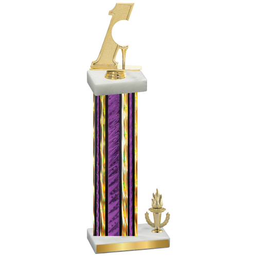 Accented Single Purple Glacier Victory Golf Trophy