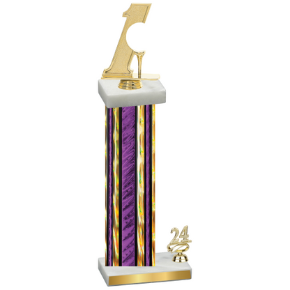 Accented Single Purple Glacier Year Golf Trophy