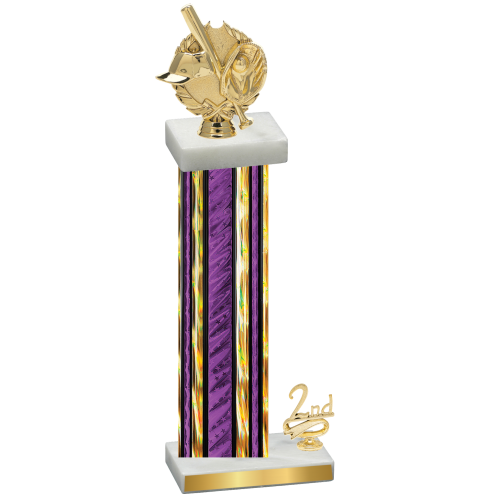 Accented Single Purple Glacier Second Place Baseball Trophy