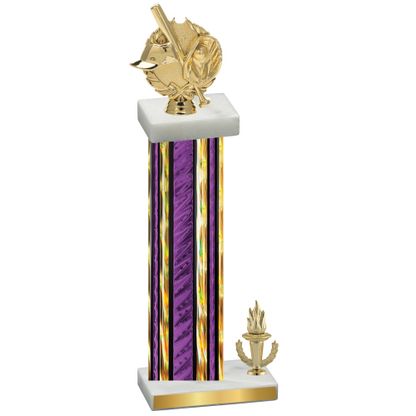 Accented Single Purple Glacier Victory Baseball Trophy