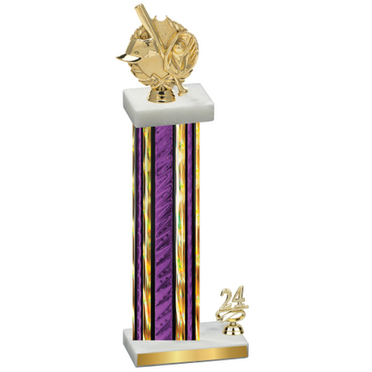 Accented Single Purple Glacier Year Baseball Trophy