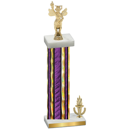 Accented Single Purple Glacier Victory Academics Trophy