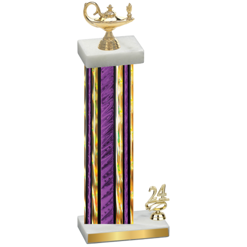 Accented Single Purple Glacier Year Academics Trophy