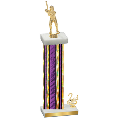 Accented Single Purple Glacier Second Place Baseball Trophy