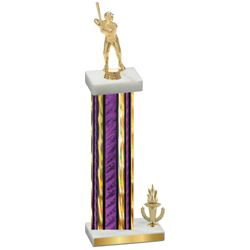 Accented Single Purple Glacier Victory Baseball Trophy