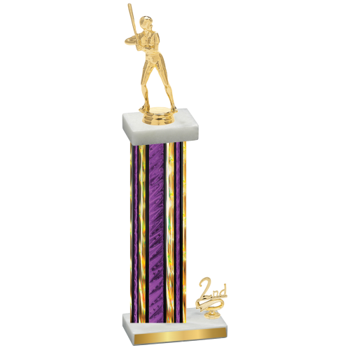 Accented Single Purple Glacier Second Place Softball Trophy