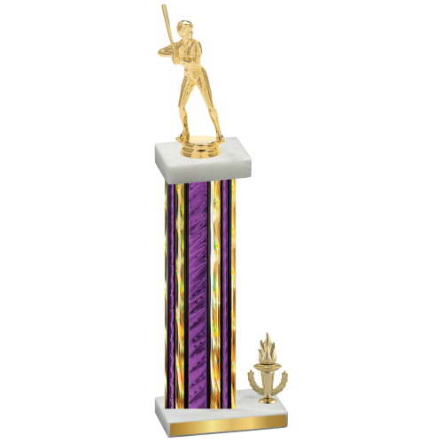 Accented Single Purple Glacier Victory Softball Trophy