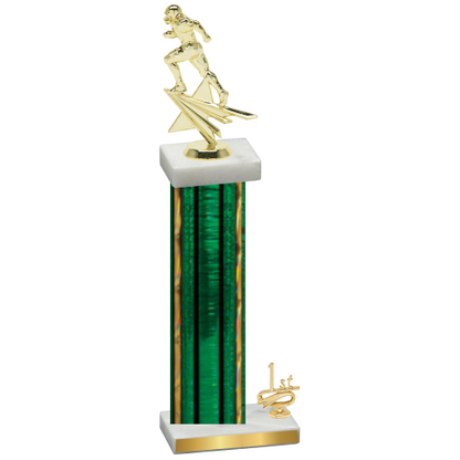 Accented Single Green Glacier First Place Football Trophy