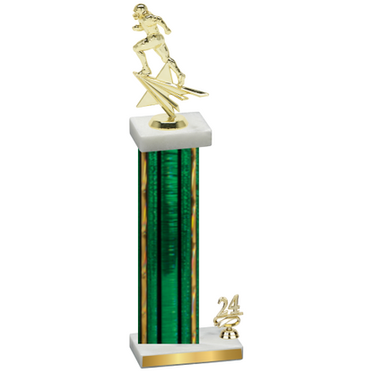 Accented Single Green Glacier Year Football Trophy