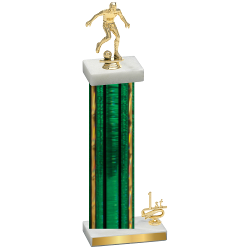 Accented Single Green Glacier First Place Soccer Trophy