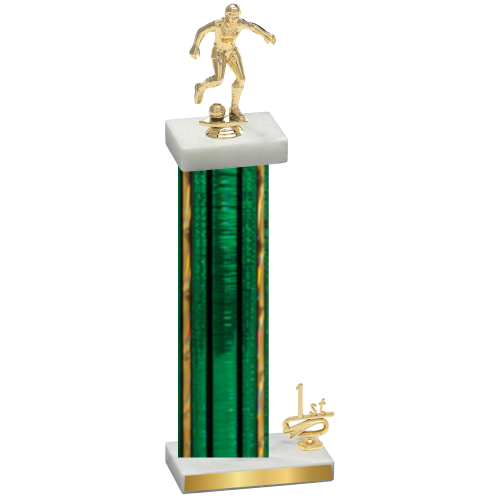 Accented Single Green Glacier First Place Soccer Trophy