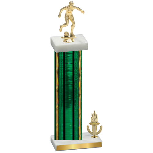 Accented Single Green Glacier Victory Soccer Trophy