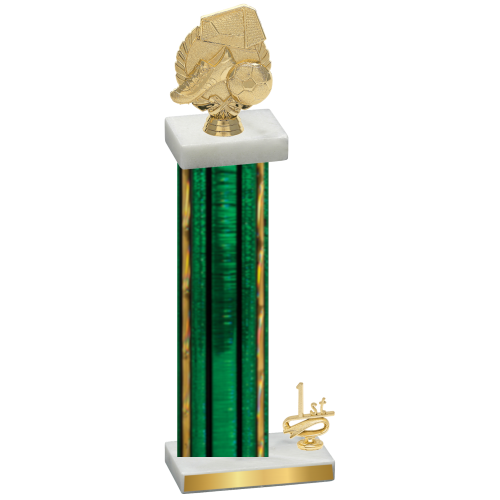 Accented Single Green Glacier First Place Soccer Trophy