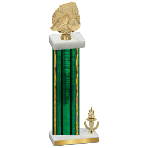 Accented Single Green Glacier Victory Soccer Trophy