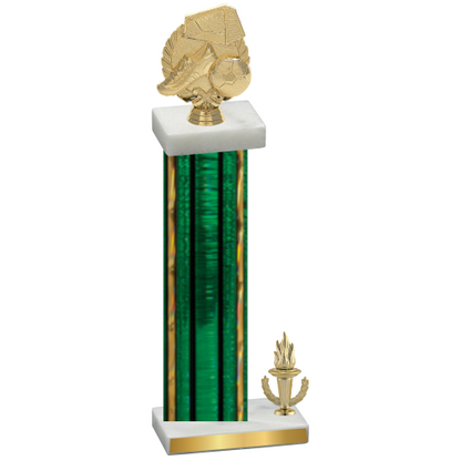 Accented Single Green Glacier Victory Soccer Trophy