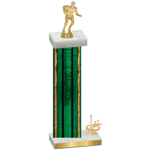 Accented Single Green Glacier First Place Rugby Trophy