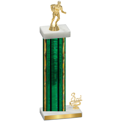 Accented Single Green Glacier Third Place Rugby Trophy