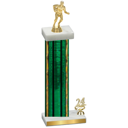 Accented Single Green Glacier Year Rugby Trophy