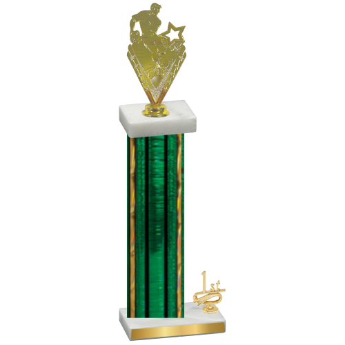 Accented Single Green Glacier First Place Rugby Trophy