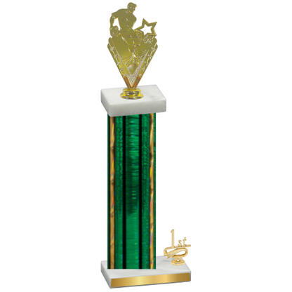 Accented Single Green Glacier First Place Rugby Trophy