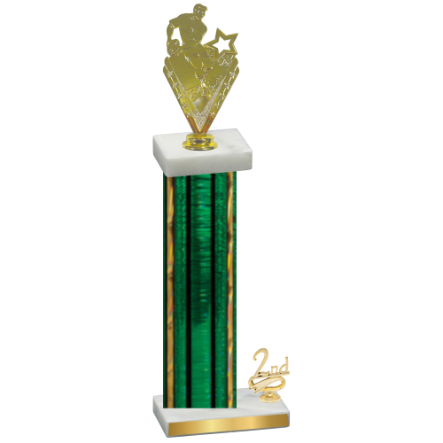 Accented Single Green Glacier Second Place Rugby Trophy