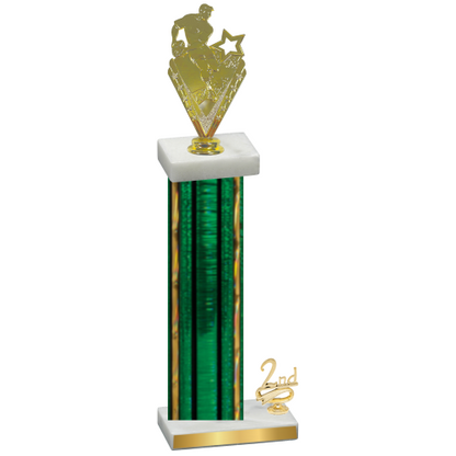 Accented Single Green Glacier Second Place Rugby Trophy