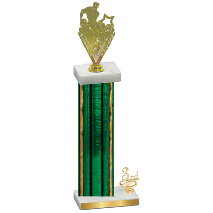 Accented Single Green Glacier Third Place Rugby Trophy