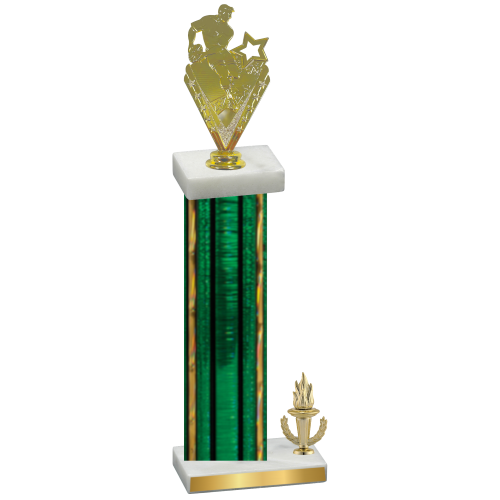 Accented Single Green Glacier Victory Rugby Trophy