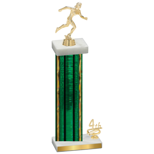 Accented Single Green Glacier Fourth Place Running Trophy