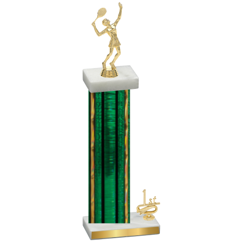 Accented Single Green Glacier First Place Tennis Trophy