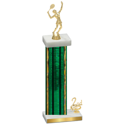 Accented Single Green Glacier Second Place Tennis Trophy