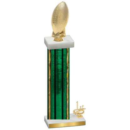 Accented Single Green Glacier First Place Football Trophy