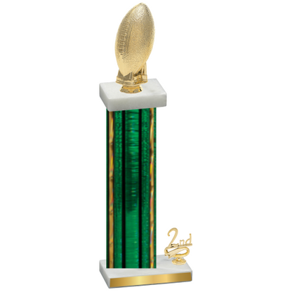 Accented Single Green Glacier Second Place Football Trophy