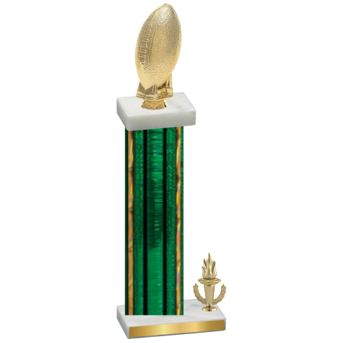 Accented Single Green Glacier Victory Football Trophy