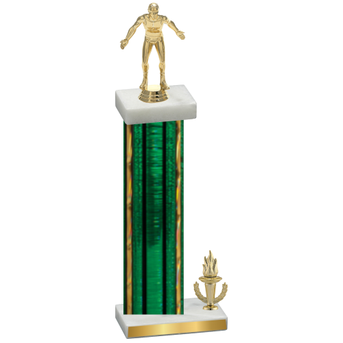 Accented Single Green Glacier Victory Wrestling Trophy