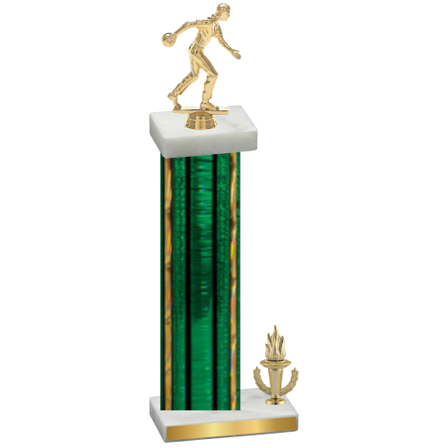 Accented Single Green Glacier Victory Bowling Trophy