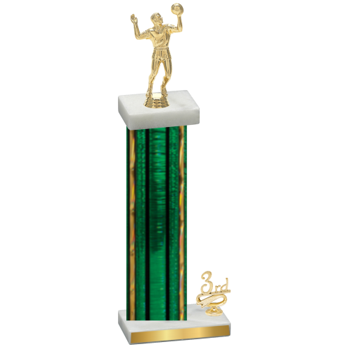 Accented Single Green Glacier Third Place Volleyball Trophy