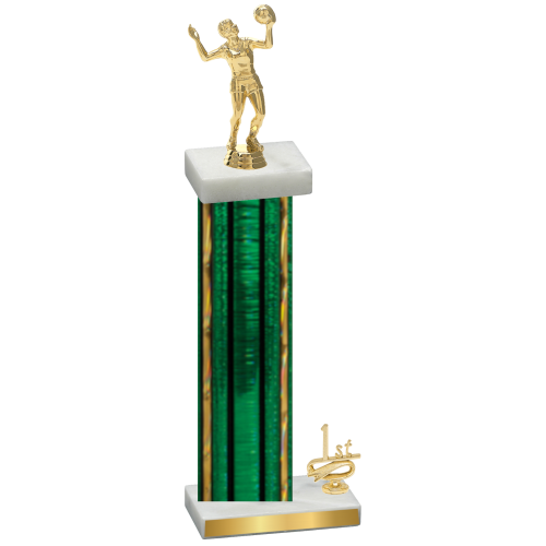 Accented Single Green Glacier First Place Volleyball Trophy