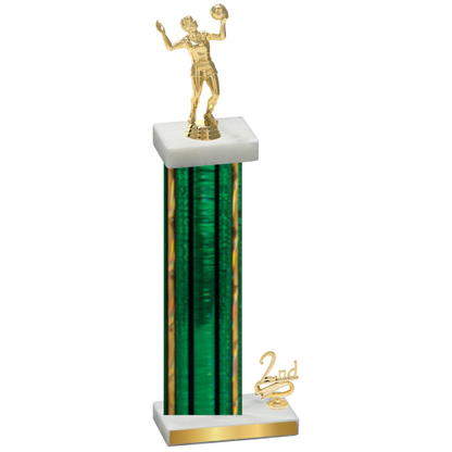 Accented Single Green Glacier Second Place Volleyball Trophy