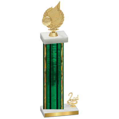 Accented Single Green Glacier Second Place Volleyball Trophy