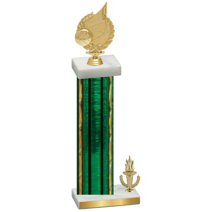 Accented Single Green Glacier Victory Volleyball Trophy