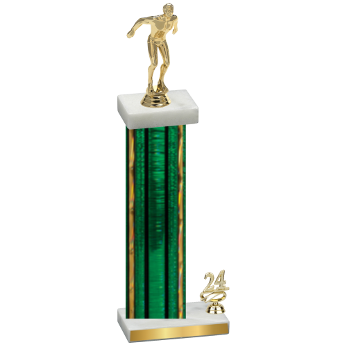 Accented Single Green Glacier Year Swimming Trophy