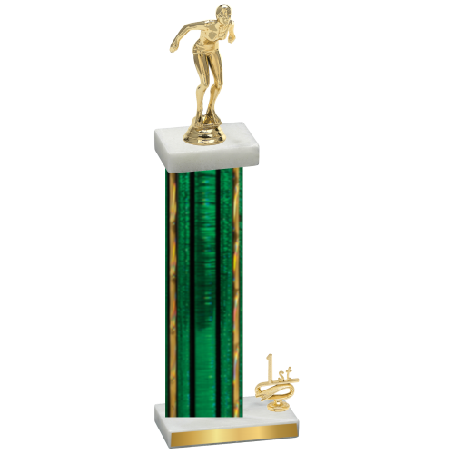 Accented Single Green Glacier First Place Tennis Trophy