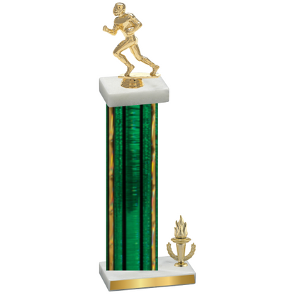 Accented Single Green Glacier Victory Football Trophy