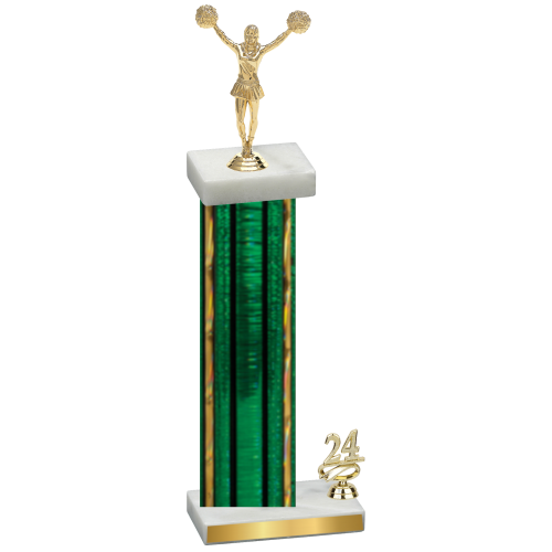 Accented Single Green Glacier Year Cheerleading Trophy