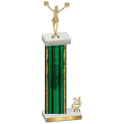 Accented Single Green Glacier Year Cheerleading Trophy